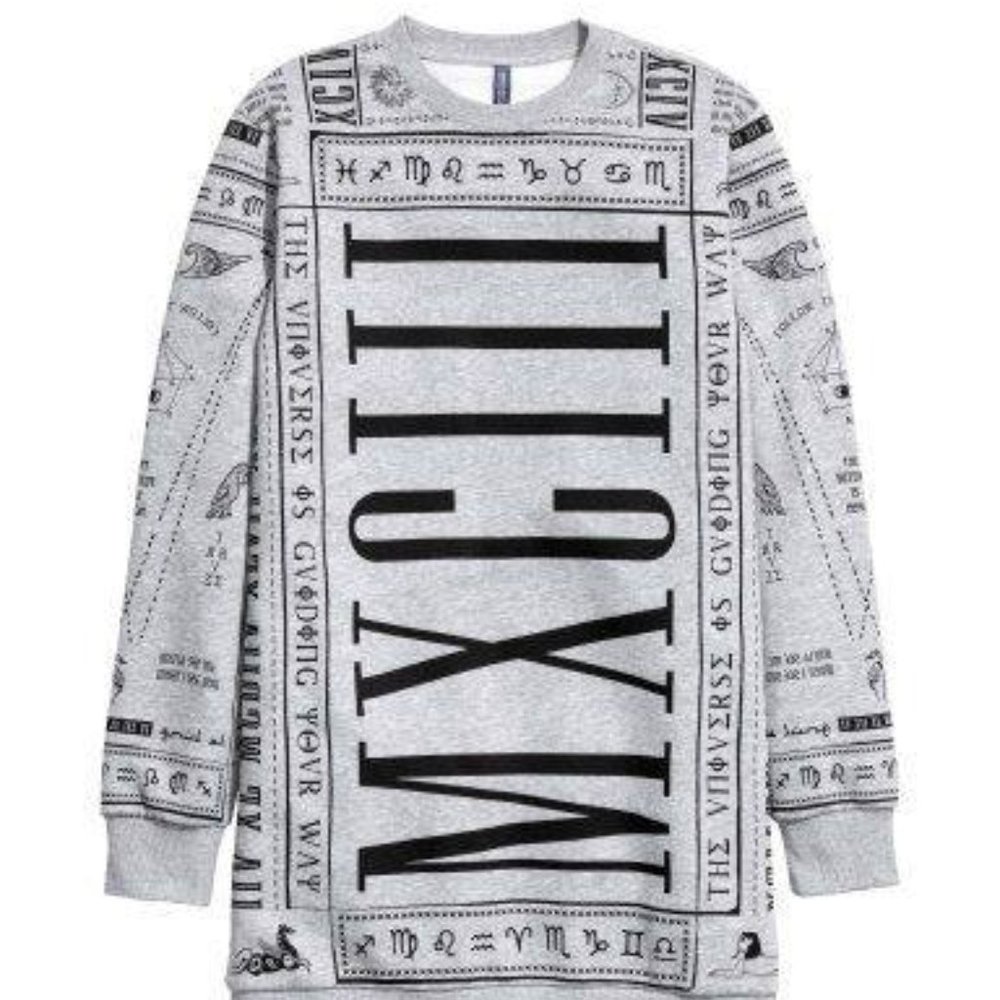 H&M illuminati long sweatshirt/sweater dress